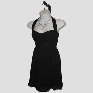 Calvin Klein black halter Party dress A-Line Backless